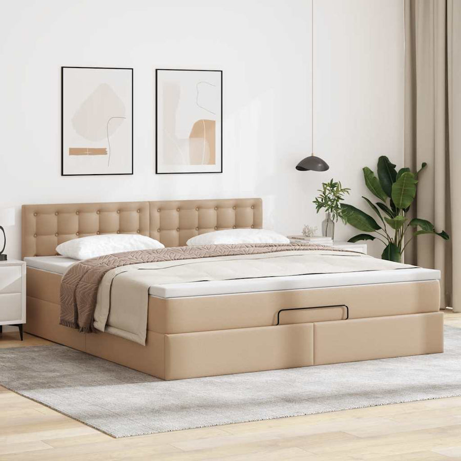 Ottoman bed met matrassen en LED's 140x200cm kunstleer