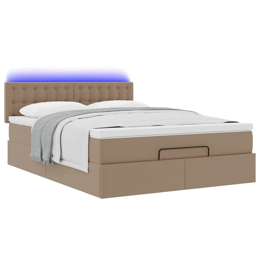Ottoman bed met matrassen en LED's 140x200cm kunstleer