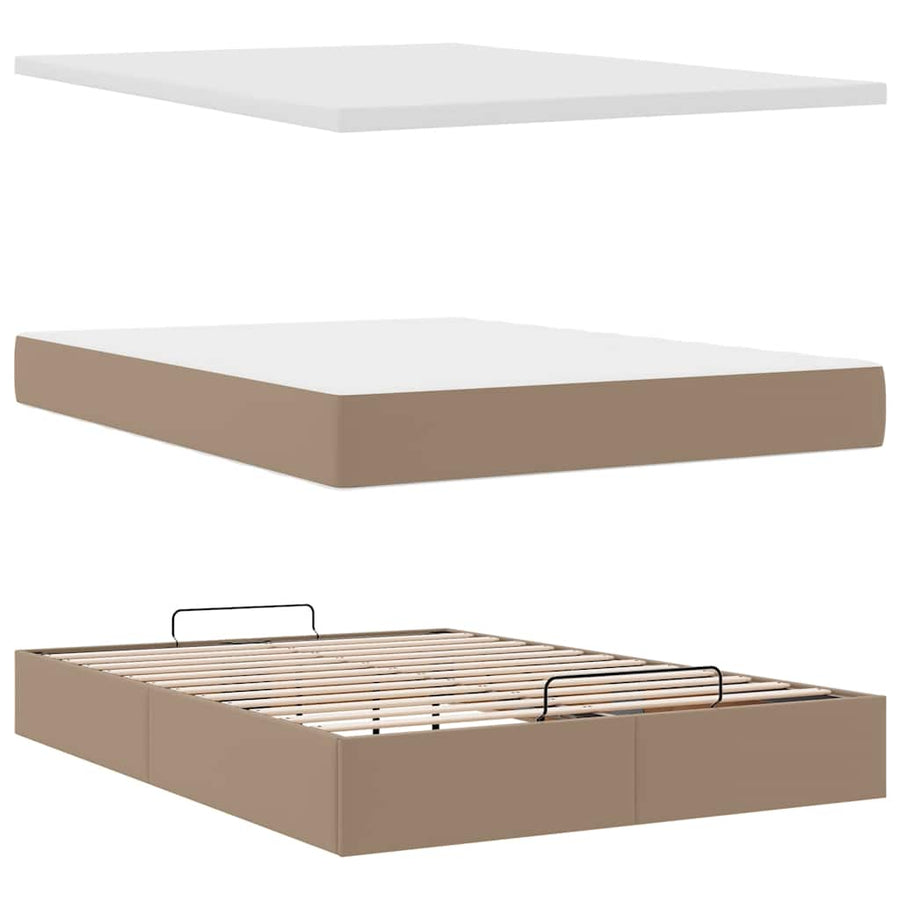 Ottoman bed met matrassen en LED's 140x200cm kunstleer