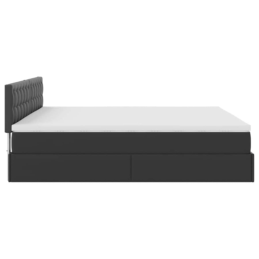 Ottoman bed met matrassen en LED's 160x200cm kunstleer zwart