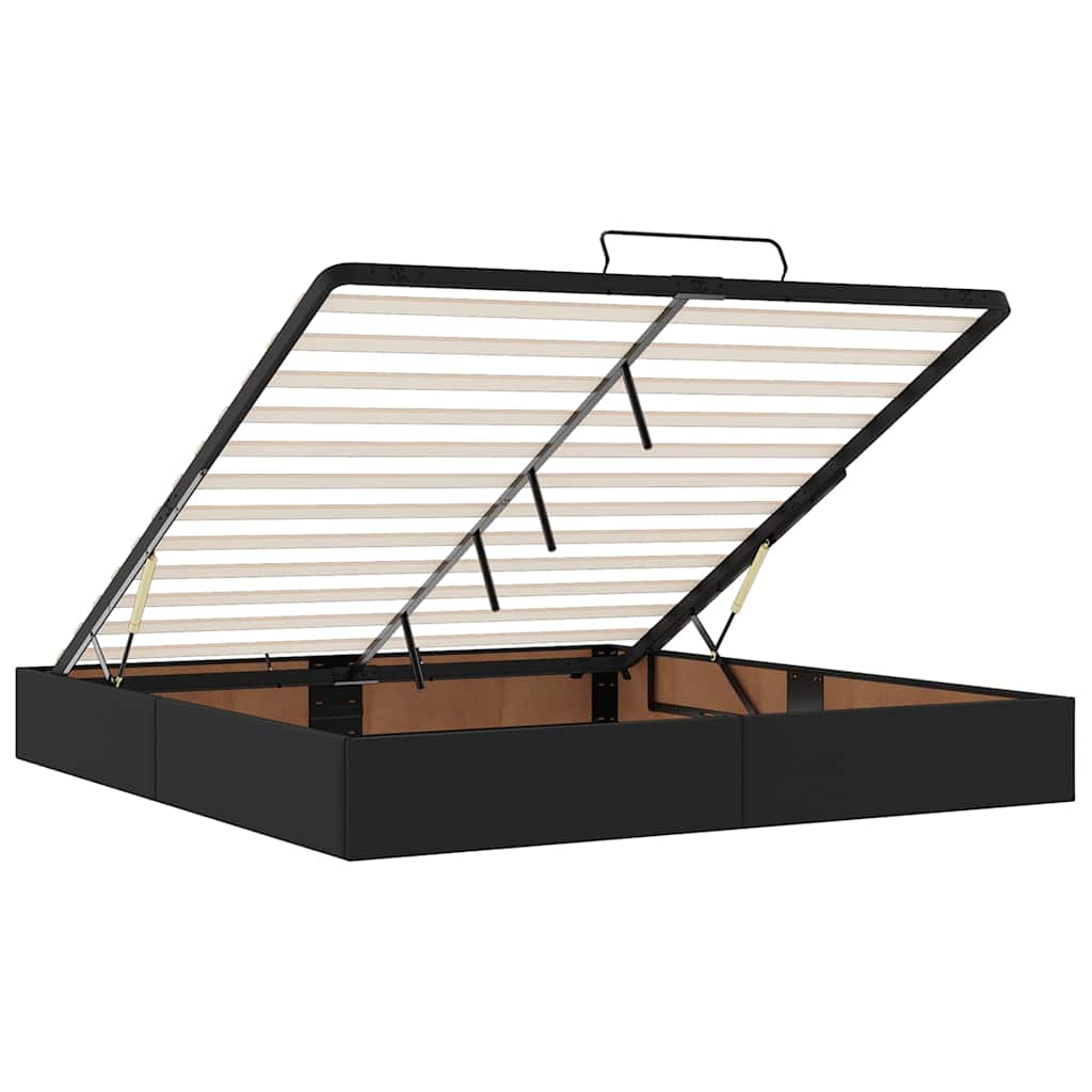 Ottoman bed met matrassen en LED's 160x200cm kunstleer zwart