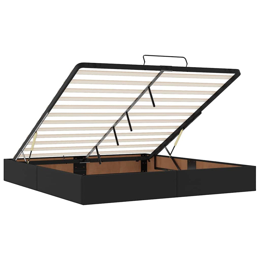Ottoman bed met matrassen en LED's 160x200cm kunstleer zwart