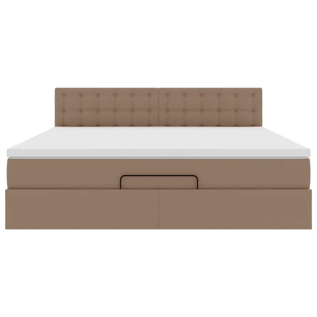 Bed poef met matrassen en LED's 160x200cm kunstleer