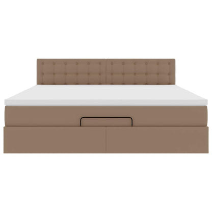 Bed poef met matrassen en LED's 160x200cm kunstleer