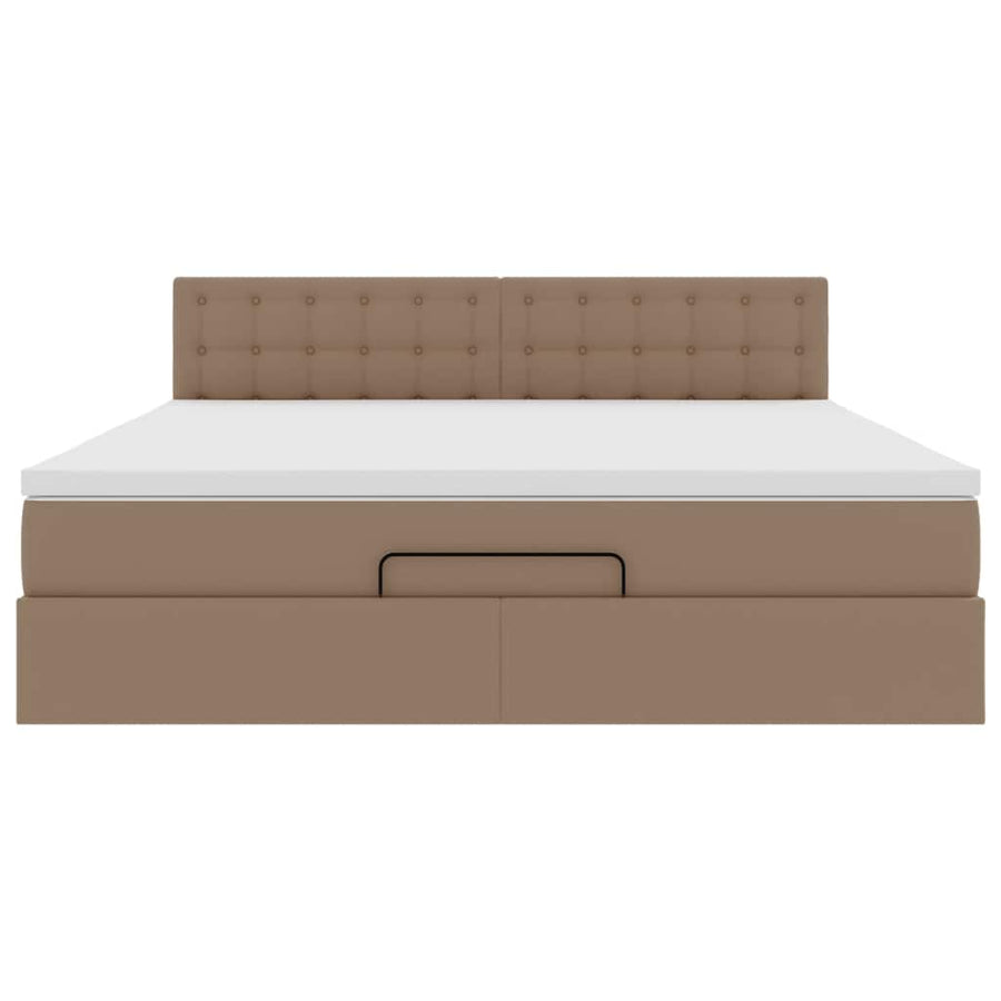 Bed poef met matrassen en LED's 160x200cm kunstleer
