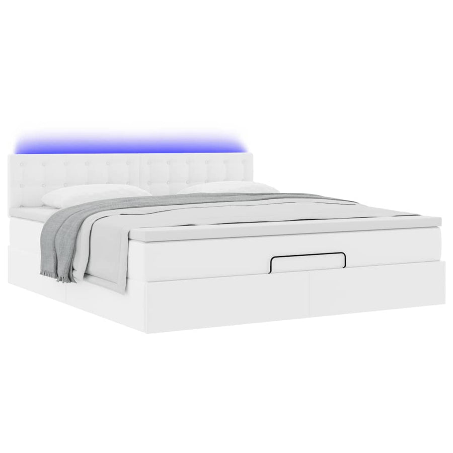 Ottoman bed met matrassen en LED's 180x200cm kunstleer