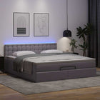 Bed 180x200 cm grijs kunstleer met LED