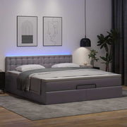 Bed 180x200 cm grijs kunstleer met LED