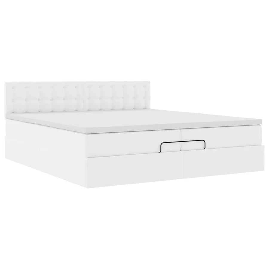 Ottoman bed met matrassen en LED's 200x200cm kunstleer