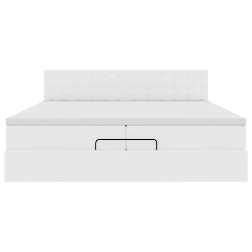 Ottoman bed met matrassen en LED's 200x200cm kunstleer