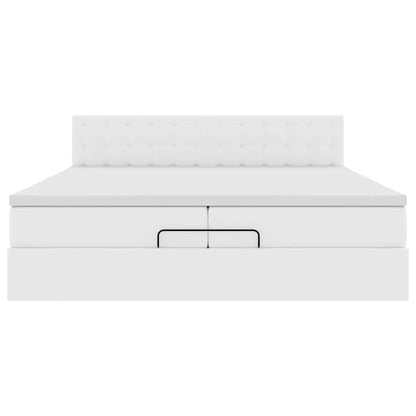 Ottoman bed met matrassen en LED's 200x200cm kunstleer