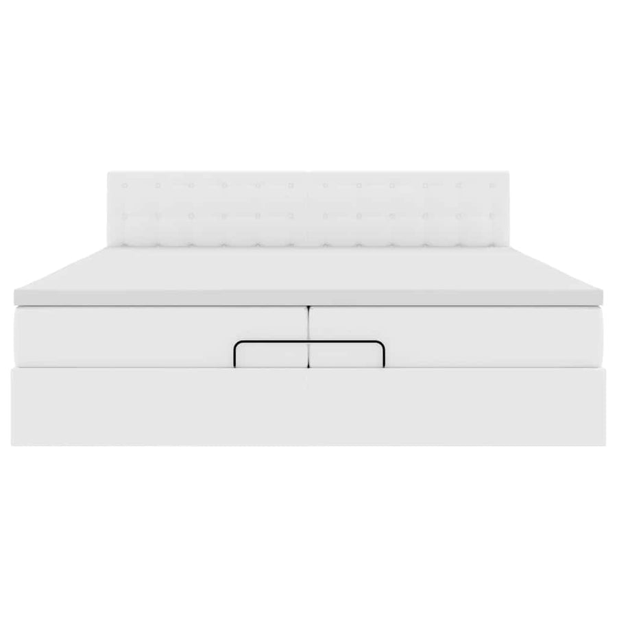 Ottoman bed met matrassen en LED's 200x200cm kunstleer