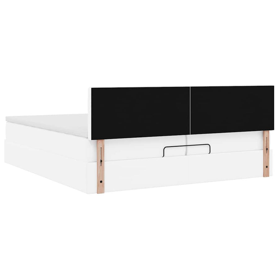 Ottoman bed met matrassen en LED's 200x200cm kunstleer
