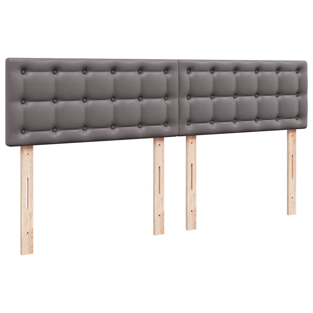 Ottoman bed met matrassen en LED's 200x200cm kunstleer grijs