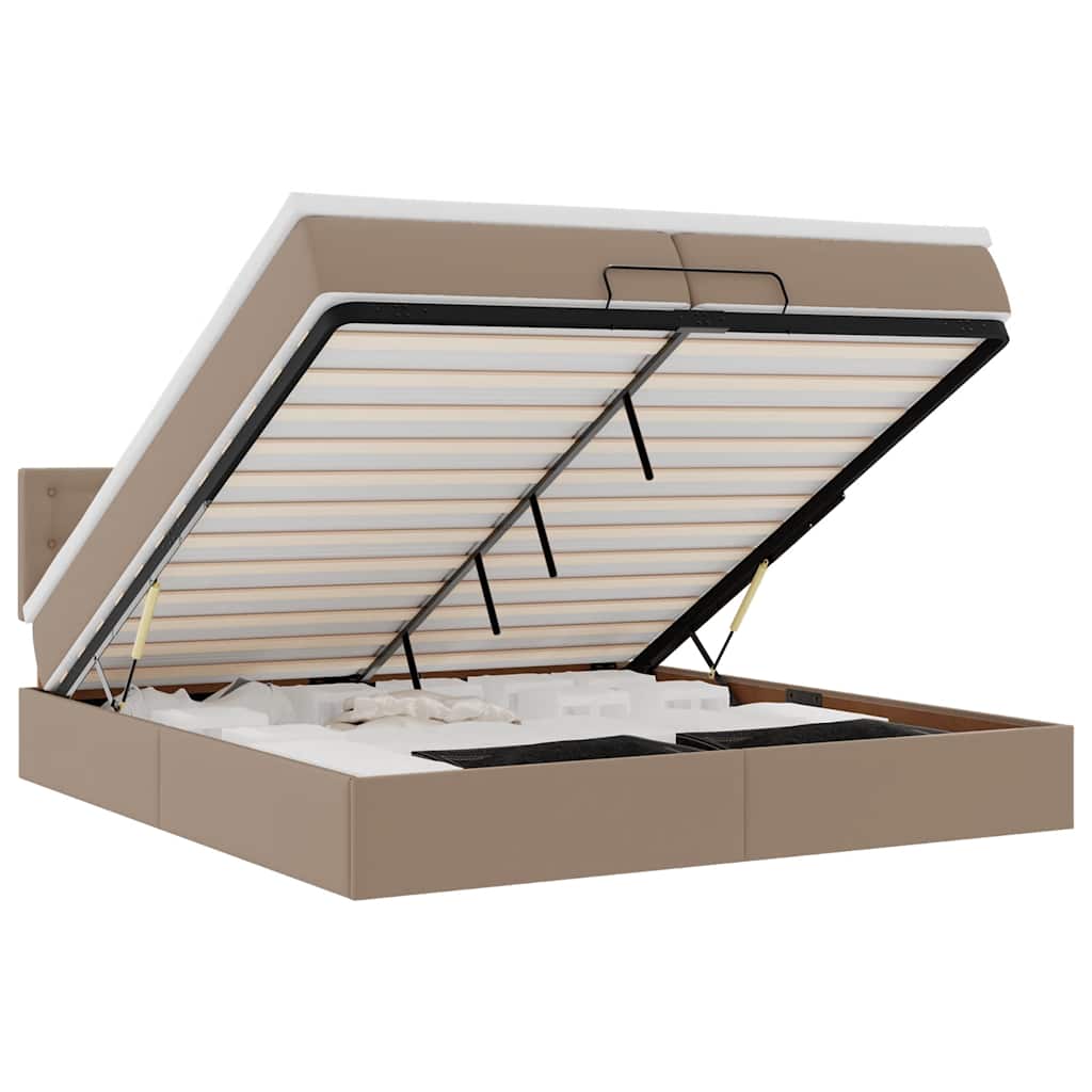Ottoman bed met matrassen en LED's 200x200cm kunstleer
