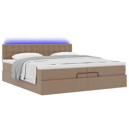 Ottoman bed met matrassen en LED's 200x200cm kunstleer