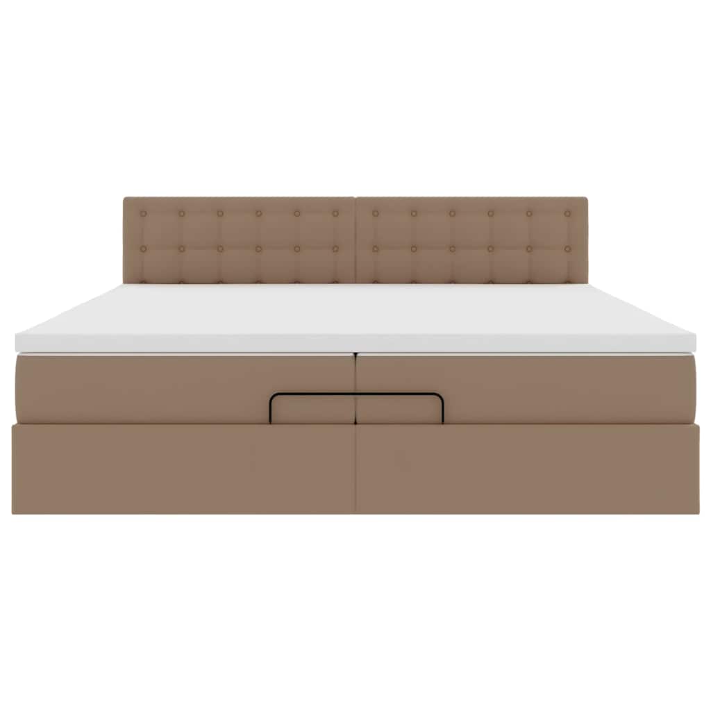 Ottoman bed met matrassen en LED's 200x200cm kunstleer