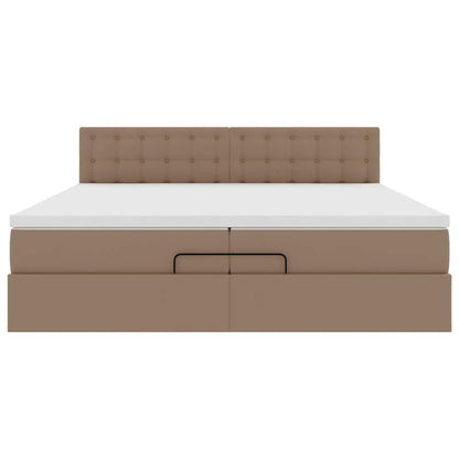 Ottoman bed met matrassen en LED's 200x200cm kunstleer