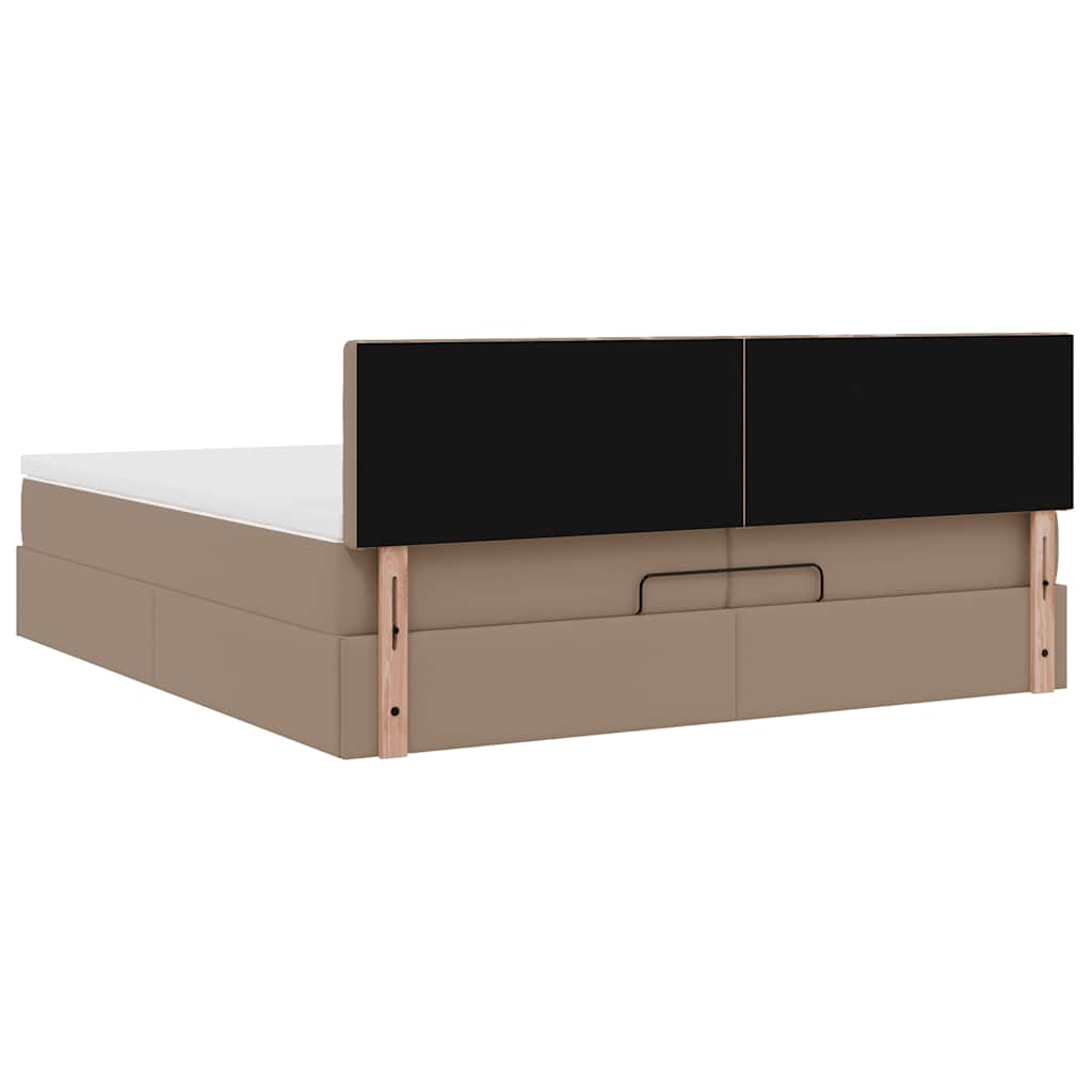 Ottoman bed met matrassen en LED's 200x200cm kunstleer