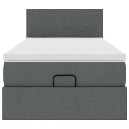 Ottoman bed met matras en LED's 80x200cm stof donkergrijs