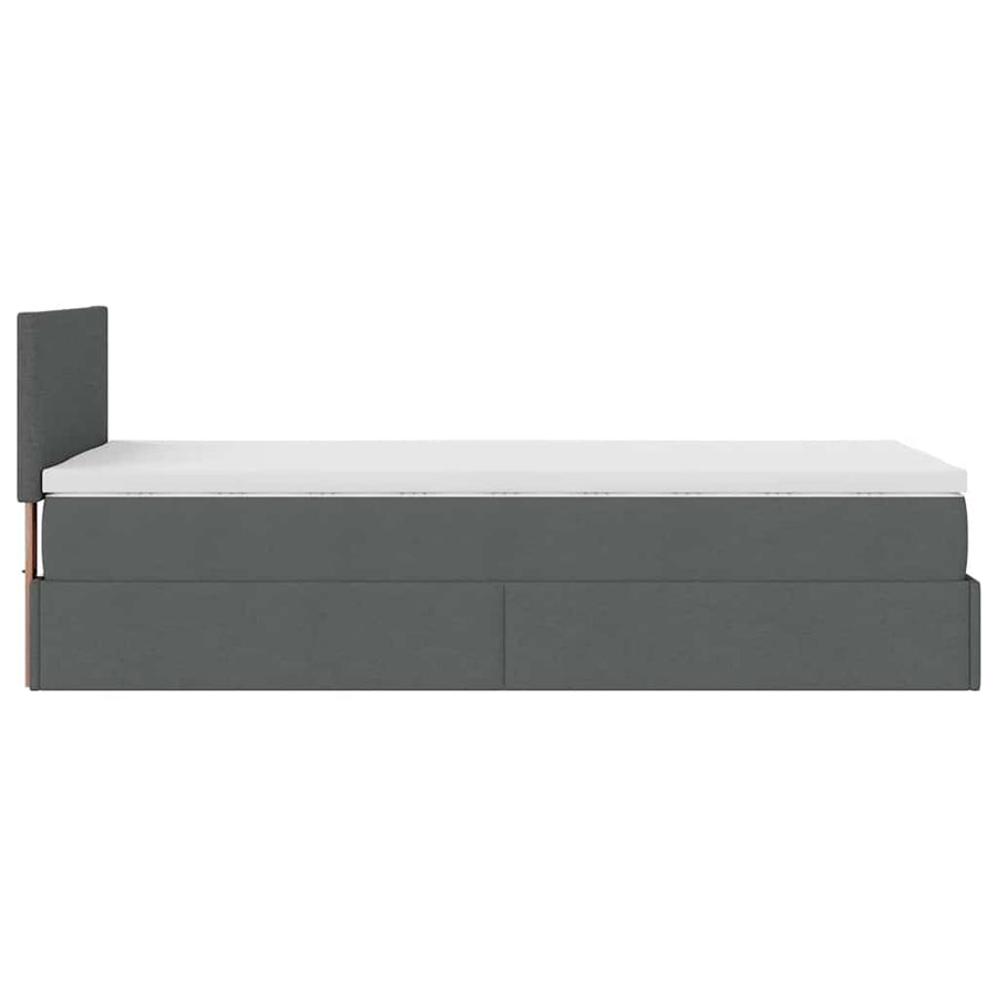Ottoman bed met matras en LED's 80x200cm stof donkergrijs