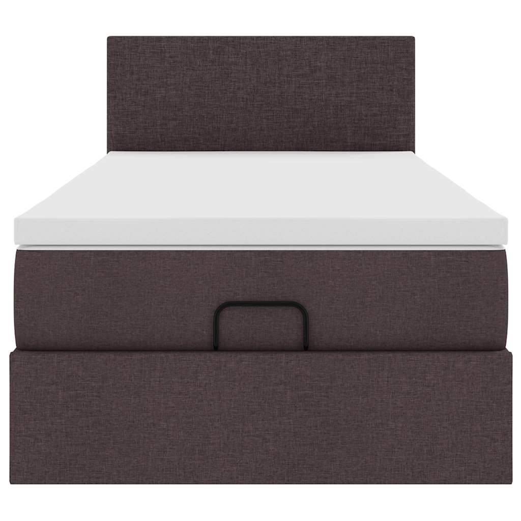 Ottoman bed met matras en LED's 80x200cm stof donkerbruin