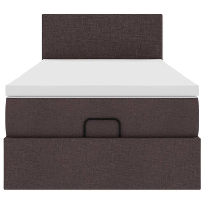 Ottoman bed met matras en LED's 80x200cm stof donkerbruin