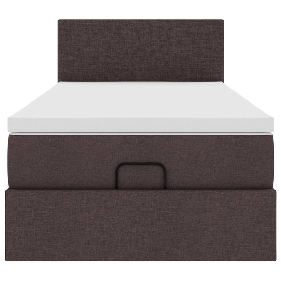 Ottoman bed met matras en LED's 80x200cm stof donkerbruin
