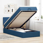 Ottomaans bed met matras en LED 80x200 cm blauw