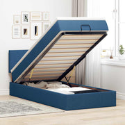Ottomaans bed met matras en LED 80x200 cm blauw