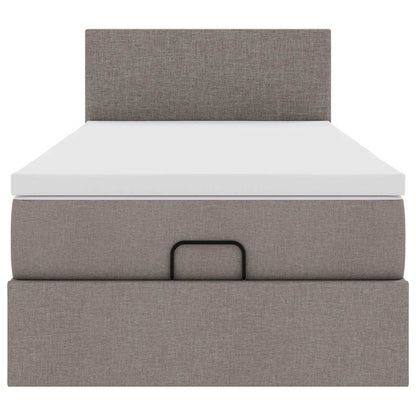 Ottoman bed met matras en LED's 90x190cm stof taupe