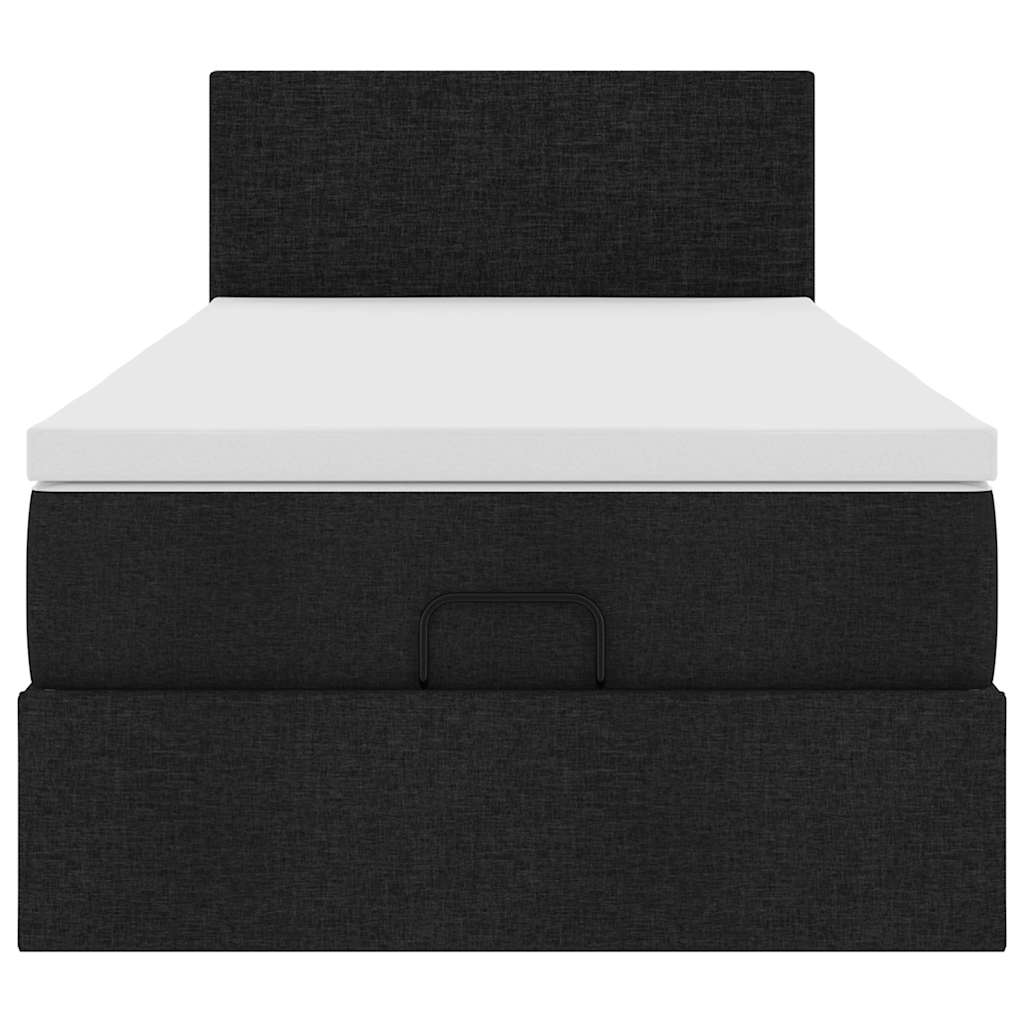 Ottoman bed met matras en LED's 90x200 cm stof zwart