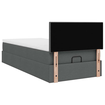 Ottoman bed met matras en LED's 100x200cm stof donkergrijs