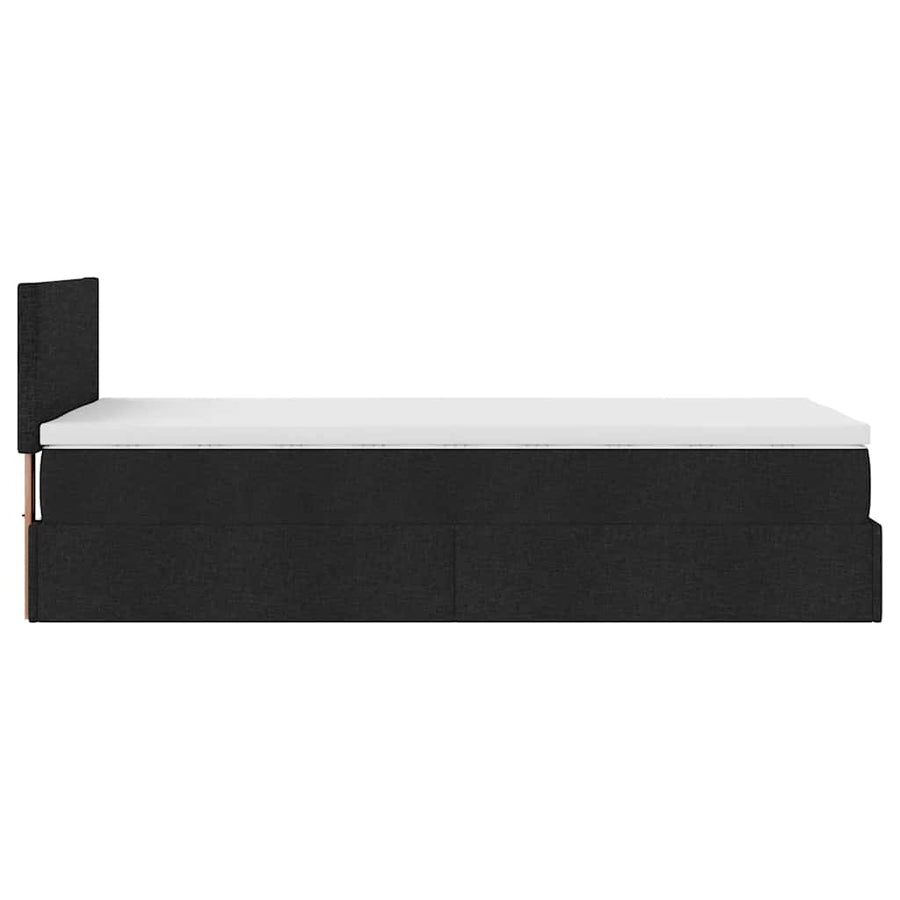 Ottoman bed met matras en LED's 100x200 cm stof zwart