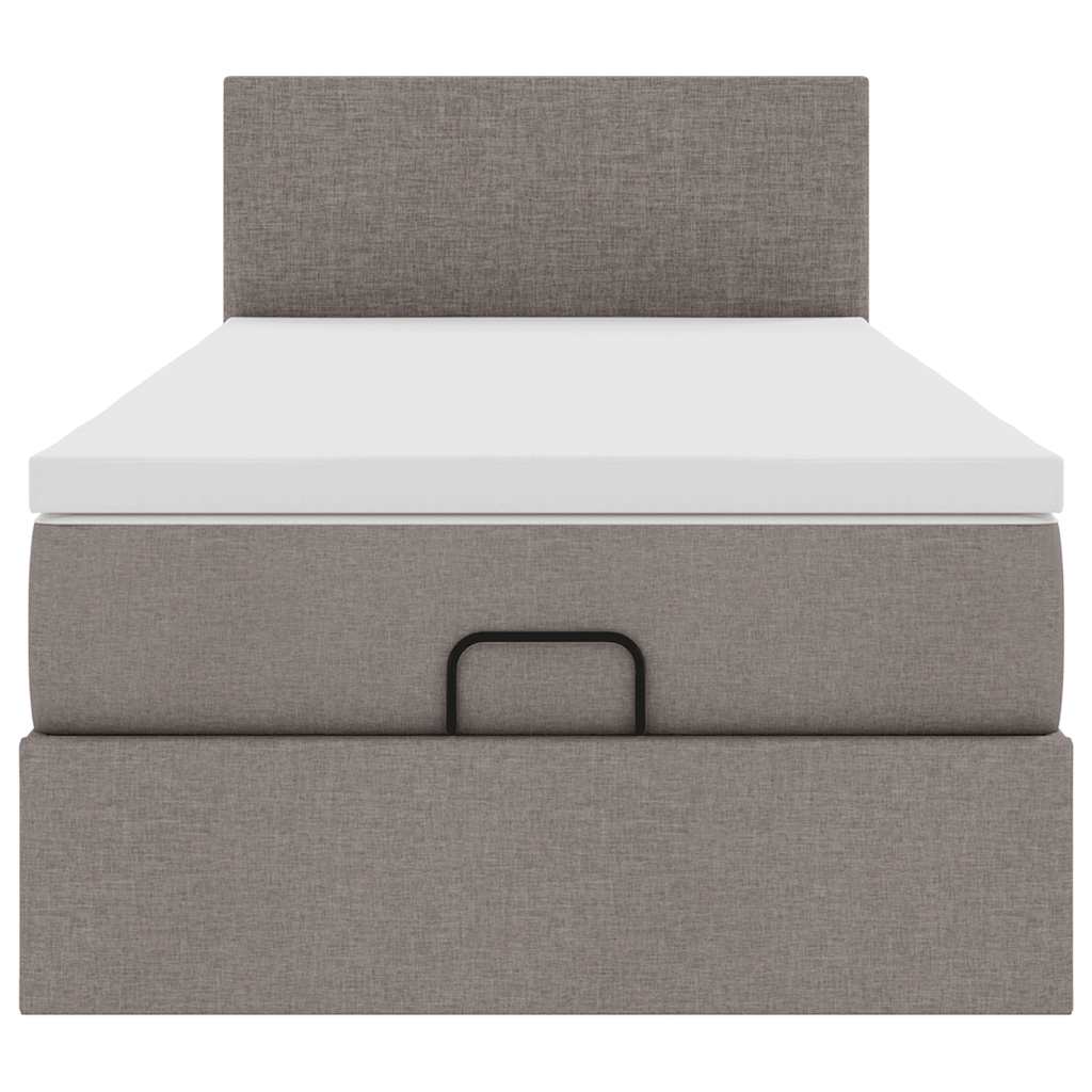 Ottoman bed met matras en LED's 100x200 cm stof taupe