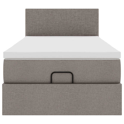Ottoman bed met matras en LED's 100x200 cm stof taupe