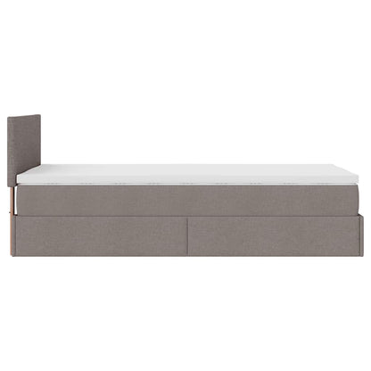 Ottoman bed met matras en LED's 100x200 cm stof taupe
