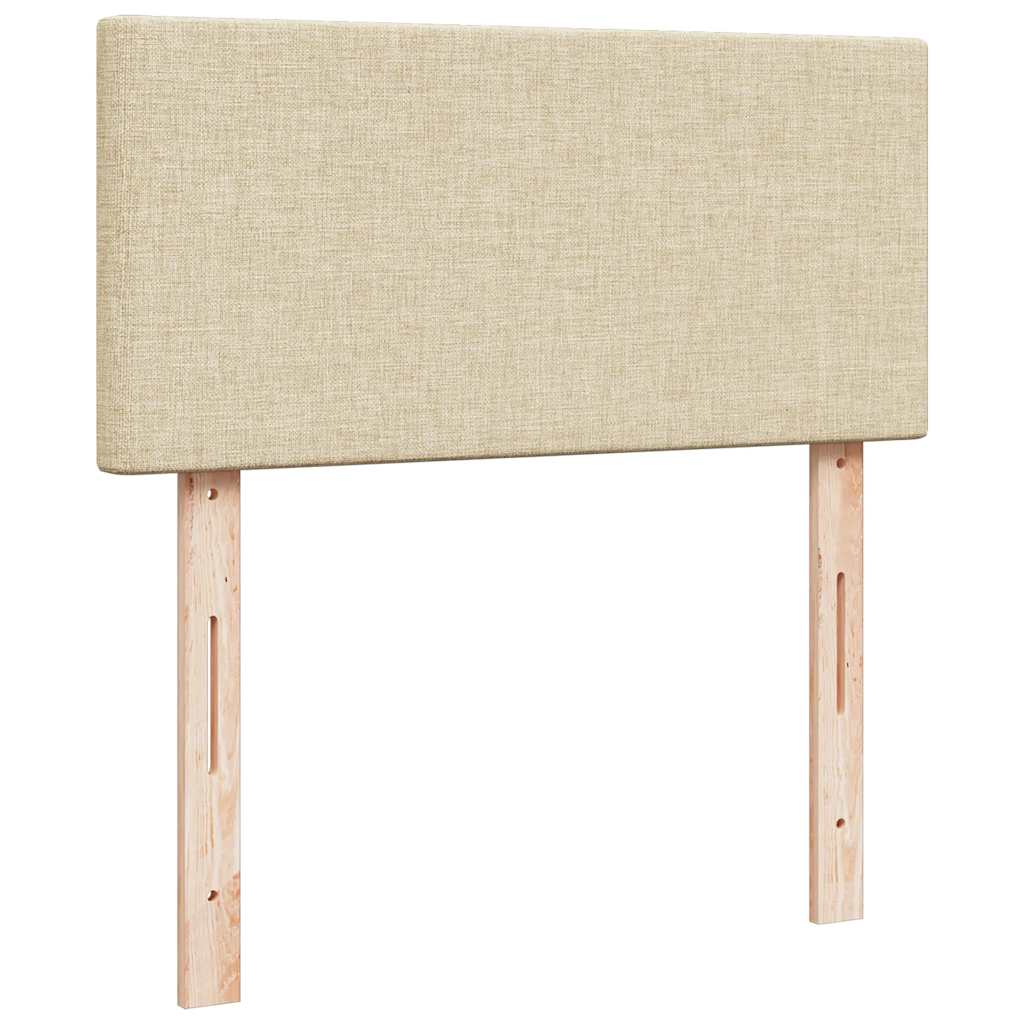 Ottoman bed met matras en LED's 100x200 cm stof crèmekleurig