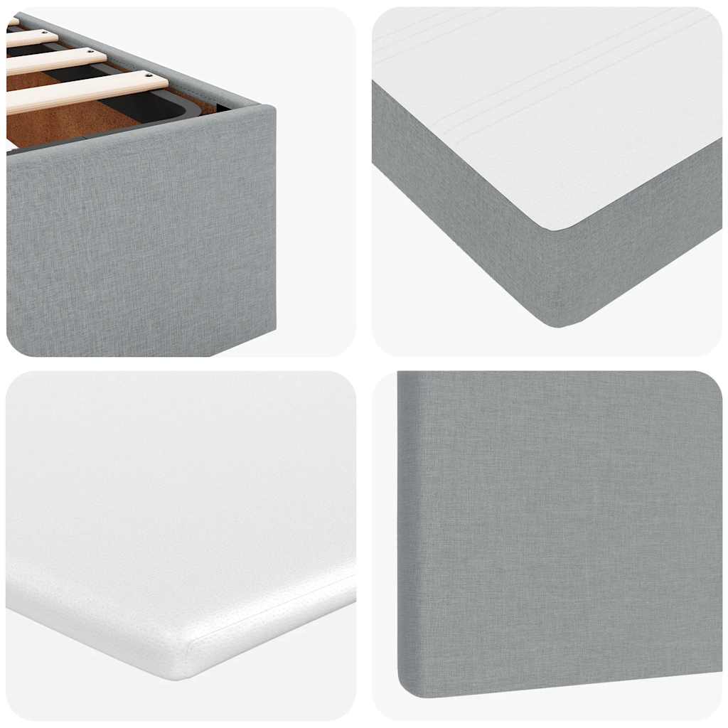 Ottoman bed met matras en LED's 120x190 cm stof lichtgrijs