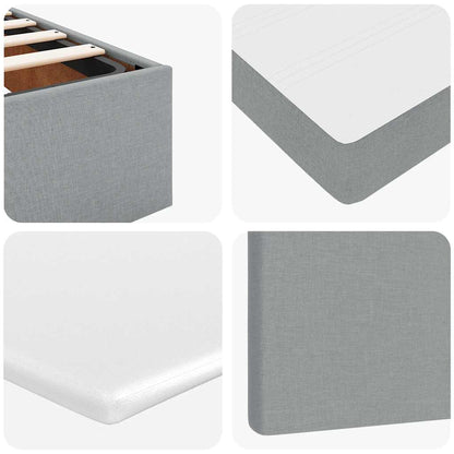 Ottoman bed met matras en LED's 120x190 cm stof lichtgrijs