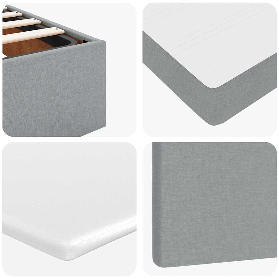 Ottoman bed met matras en LED's 120x190 cm stof lichtgrijs