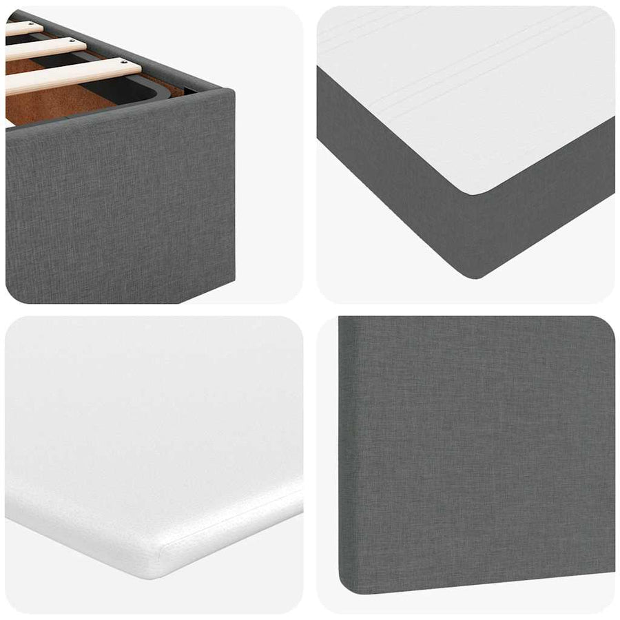 Ottoman bed met matras en LED's 120x190 cm stof donkergrijs