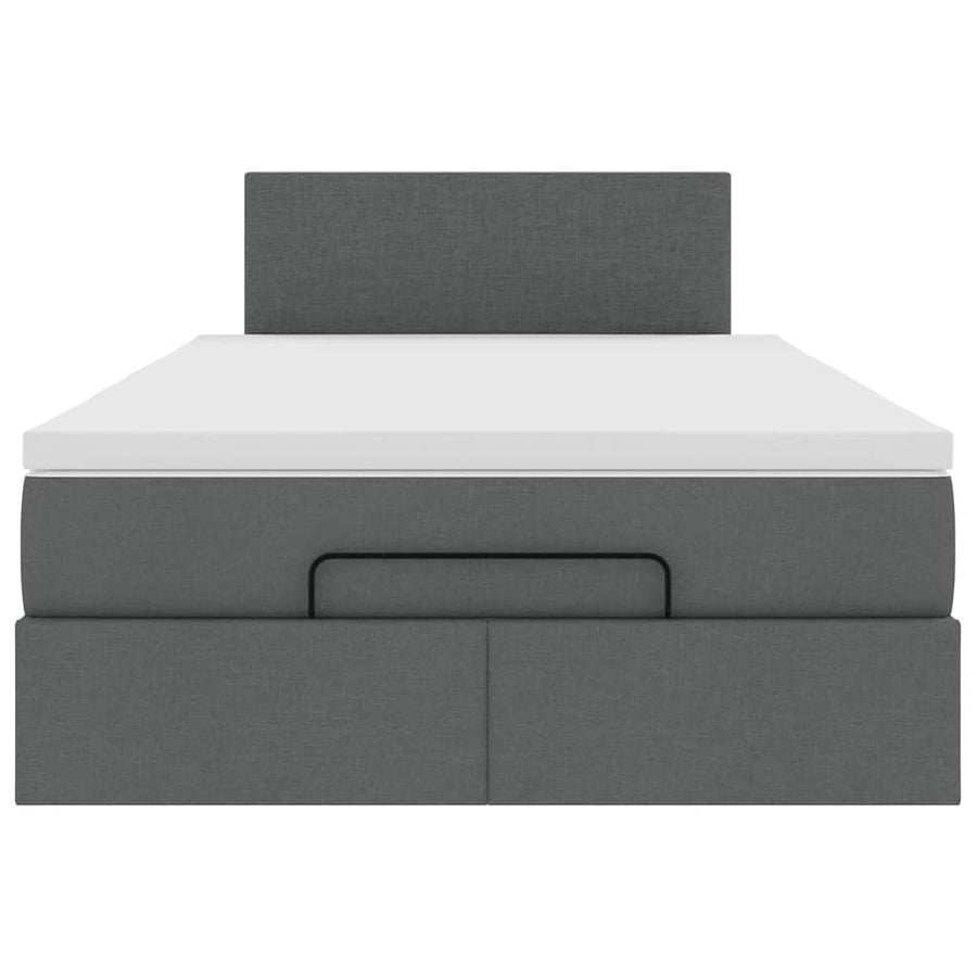 Ottoman bed met matras en LED's 120x190 cm stof donkergrijs