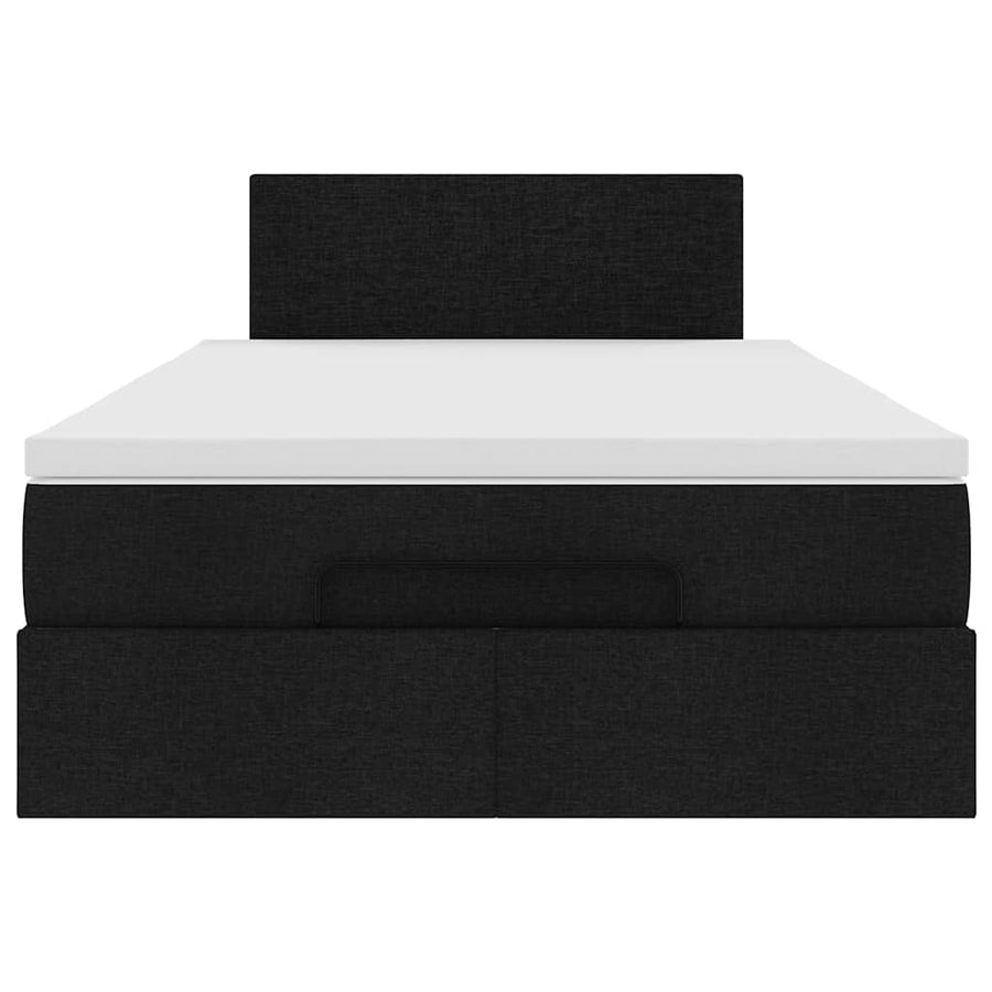 Ottoman bed met matras en LED's 120x190 cm stof zwart
