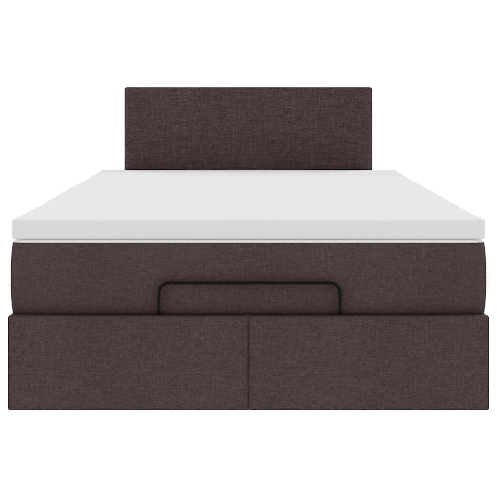 Ottoman bed met matras en LED's 120x190 cm stof donkerbruin
