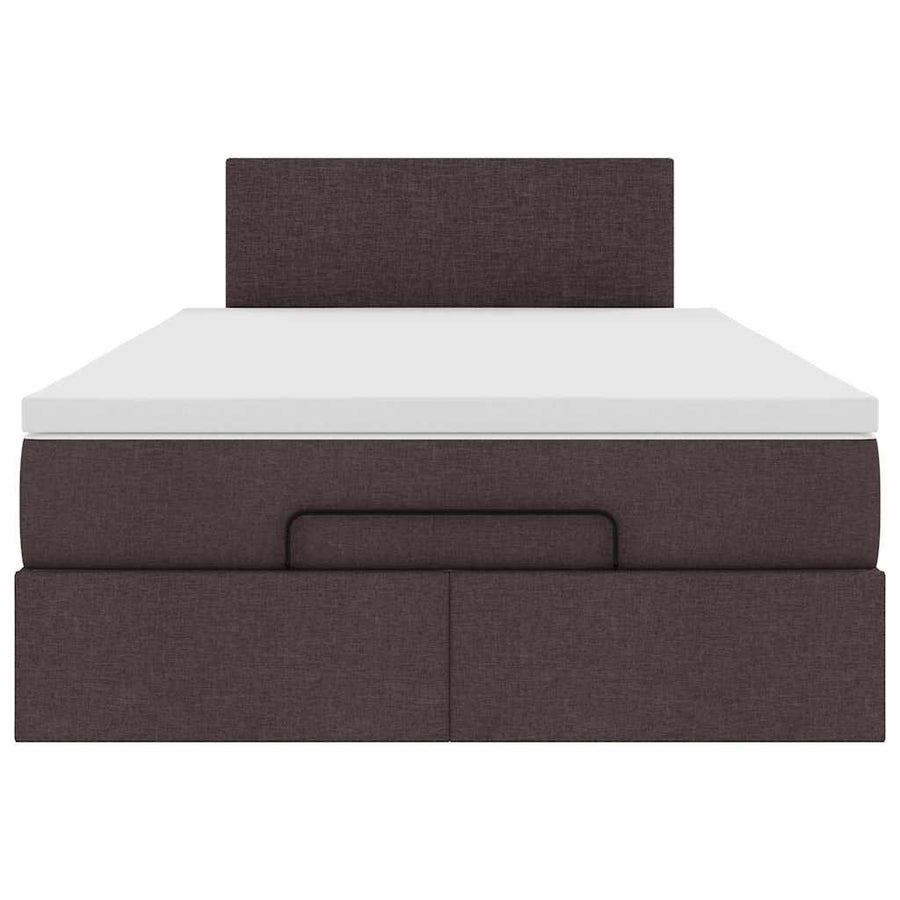 Ottoman bed met matras en LED's 120x190 cm stof donkerbruin