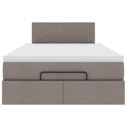 Ottoman bed met matras en LED's 120x190 cm stof taupe