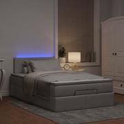Ottoman bed 120x190 cm stof taupe met matras en LED