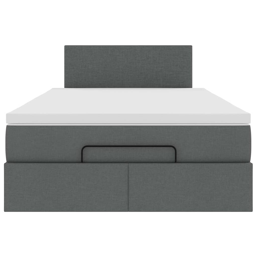Ottoman bed met matras en LED's 120x200 cm stof donkergrijs