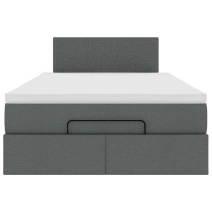 Ottoman bed met matras en LED's 120x200 cm stof donkergrijs